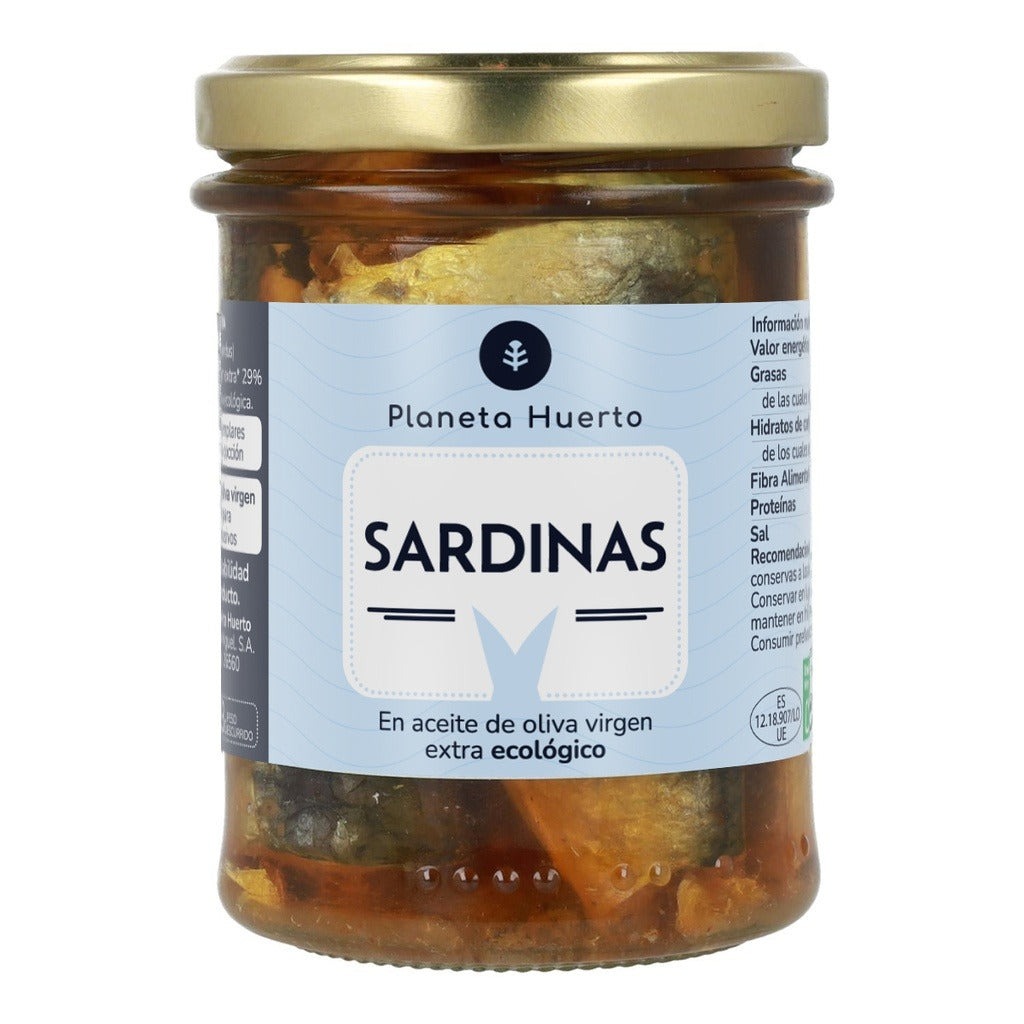 Pack Melva, Caballa, Bonito y Sardinas en aceite de oliva virgen ECO, Planeta Huerto