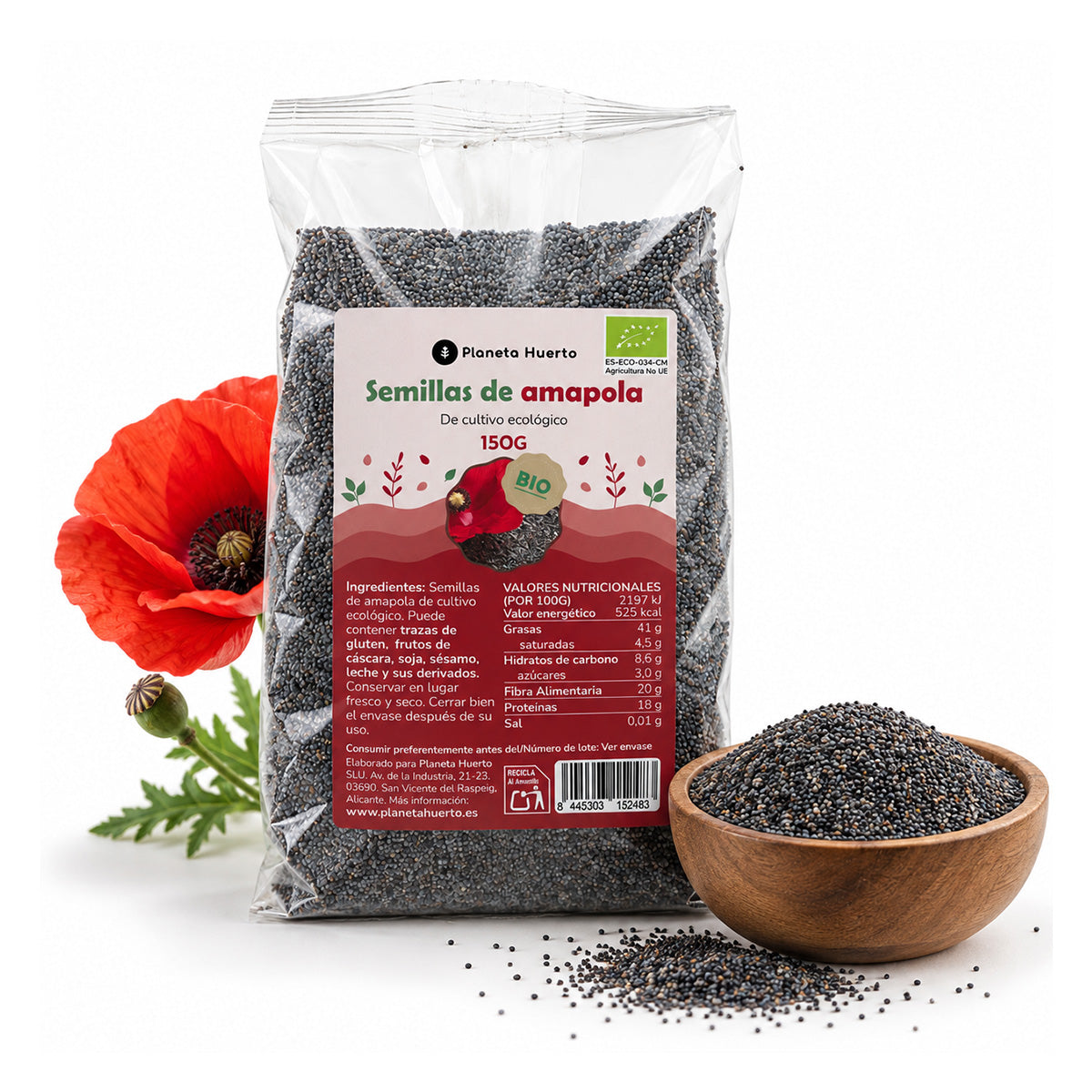Semillas de amapola ECO Planeta Huerto 150 g