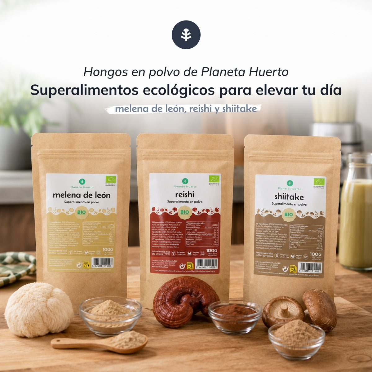 Shiitake en polvo 100% ECO Planeta Huerto 100 g