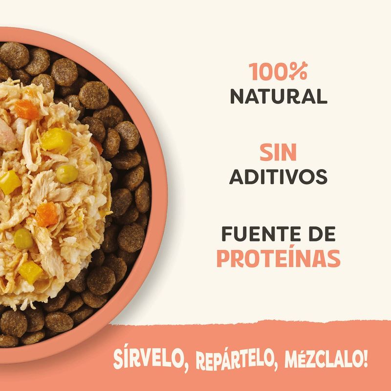 Topper de Pollo, Salmón y Verduras en Caldo para Perros Applaws 156 g - características