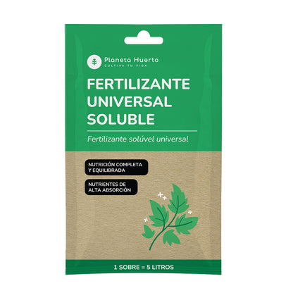Pack fertilizante universal soluble Planeta Huerto 5uds para 25l