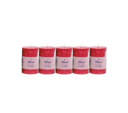Velas cilíndrica pequeña color rojo 56 x 80mm 174 g Blue 6 uds