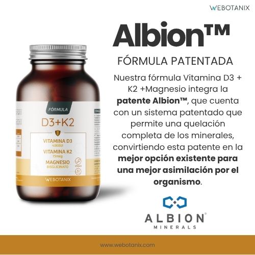 Vitamina D3 4000 UI + K2 + Magnesio Fórmula Vegan, WeBotanix